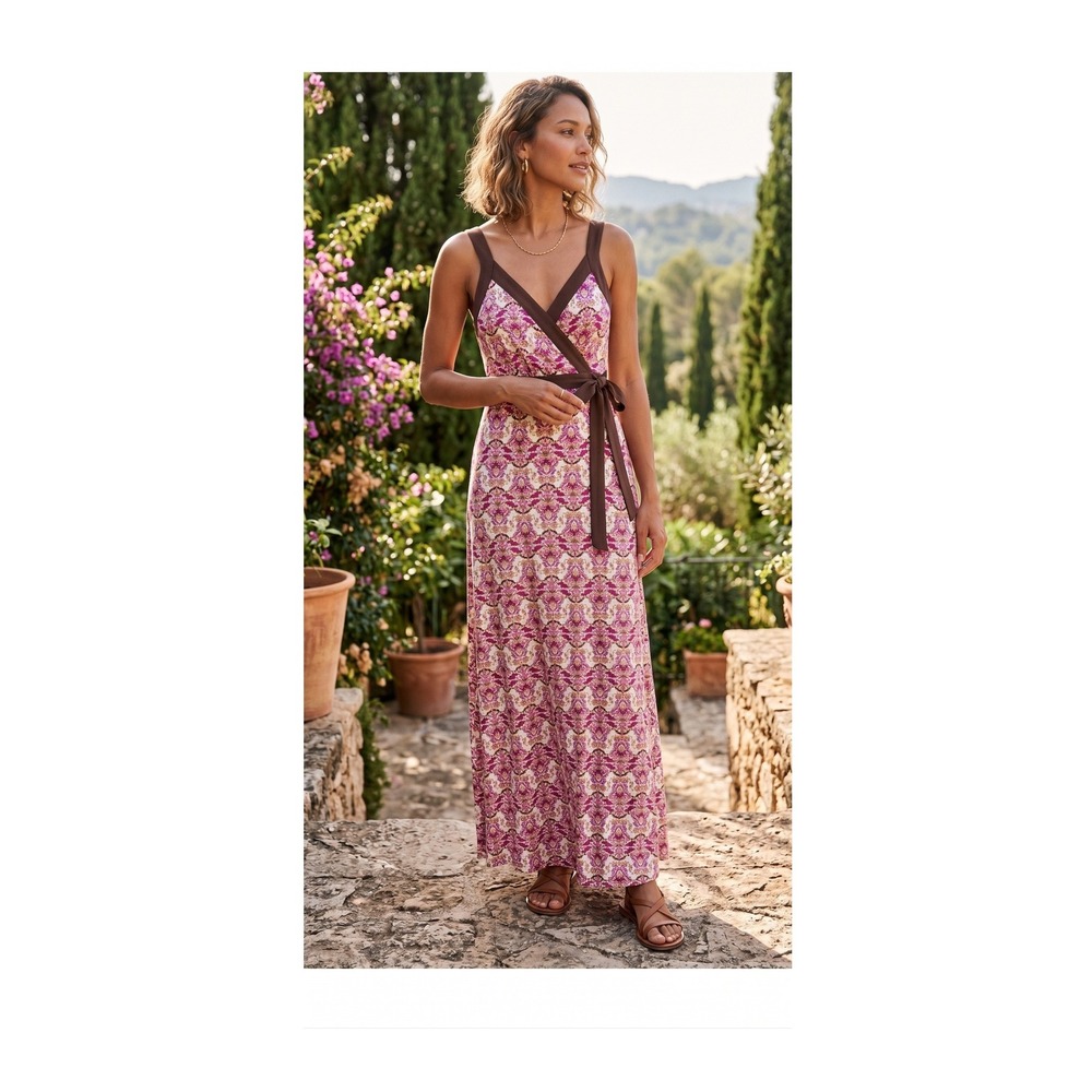 Tommy Hilfiger Dress S Babydoll Y2K Empire Waist Maxi Coquette Festival Beachy